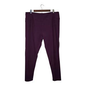 ASICS Women's 2XL Rib High Waist 7/8 Tight Fit Purple Ribbed Quick Dry NWT